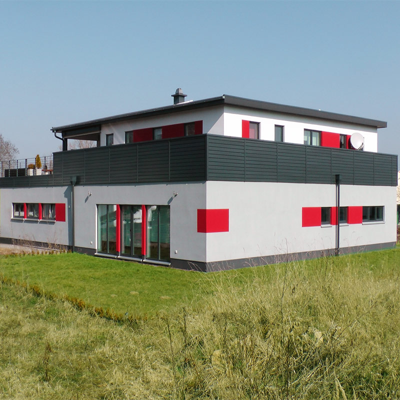 Unser Firmengebäude entstand ebenfalls als Holzrahmenbau